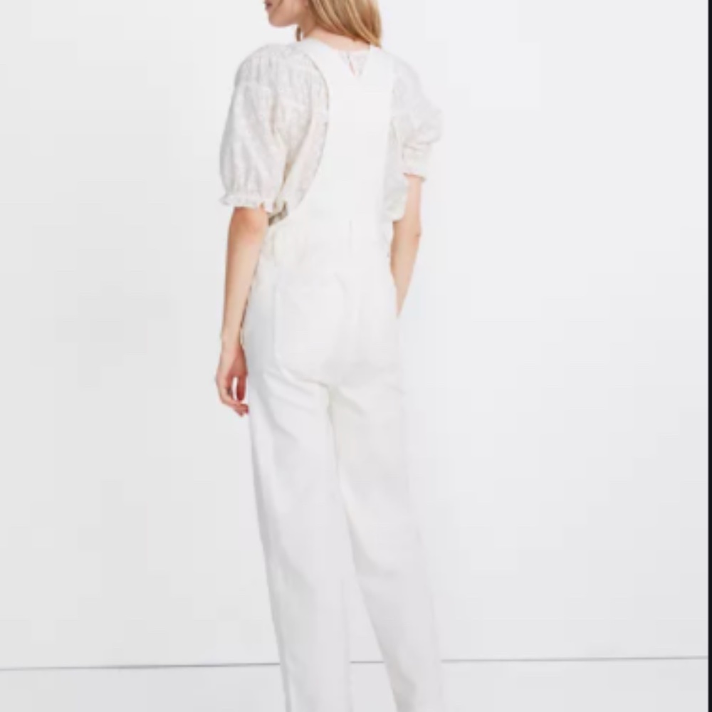 NWT Madewell Straight Leg Overalls in Tile White